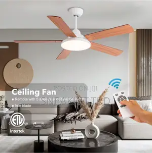 Modern 52 Inches Long Ceiling Fan With Remote Control Led Light