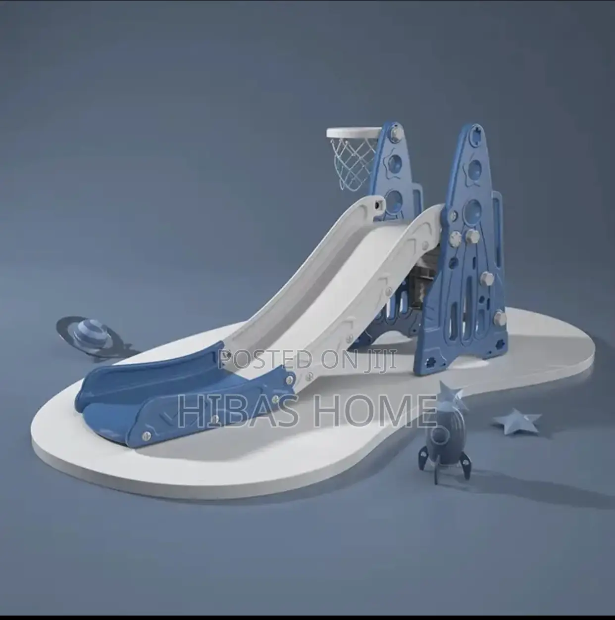 Children Big Size Slide With Basketball Hoop 157x69x119cm