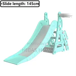 Children Big Size Slide With Basketball Hoop 157x69x119cm