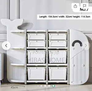 Whale Shape Big Shelf Storage Cabinet Bookshelf 190x32x114cm