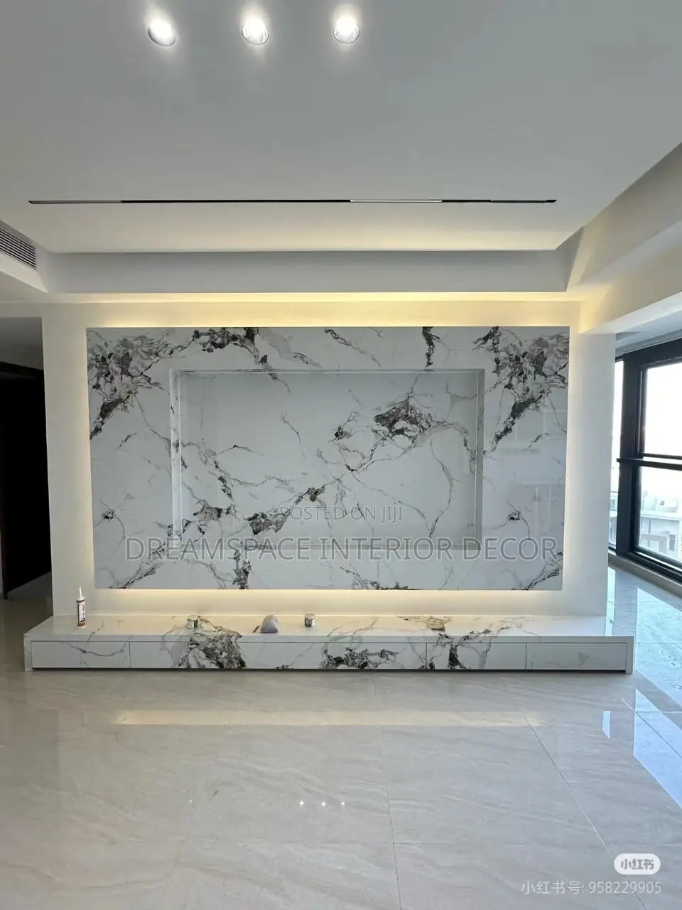 Modern TV Unit Design With Sintered Stone