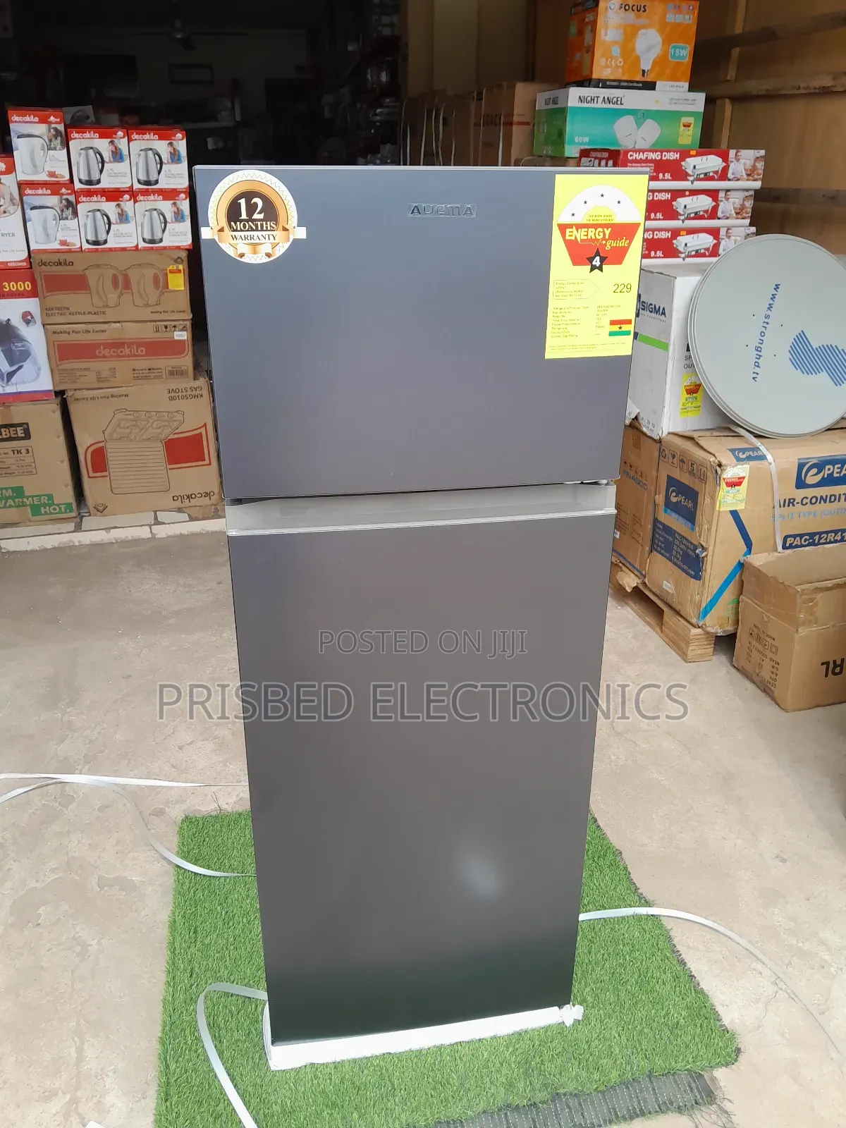 Aucma Durable Double Door Fridge 206 Litres (4stars)