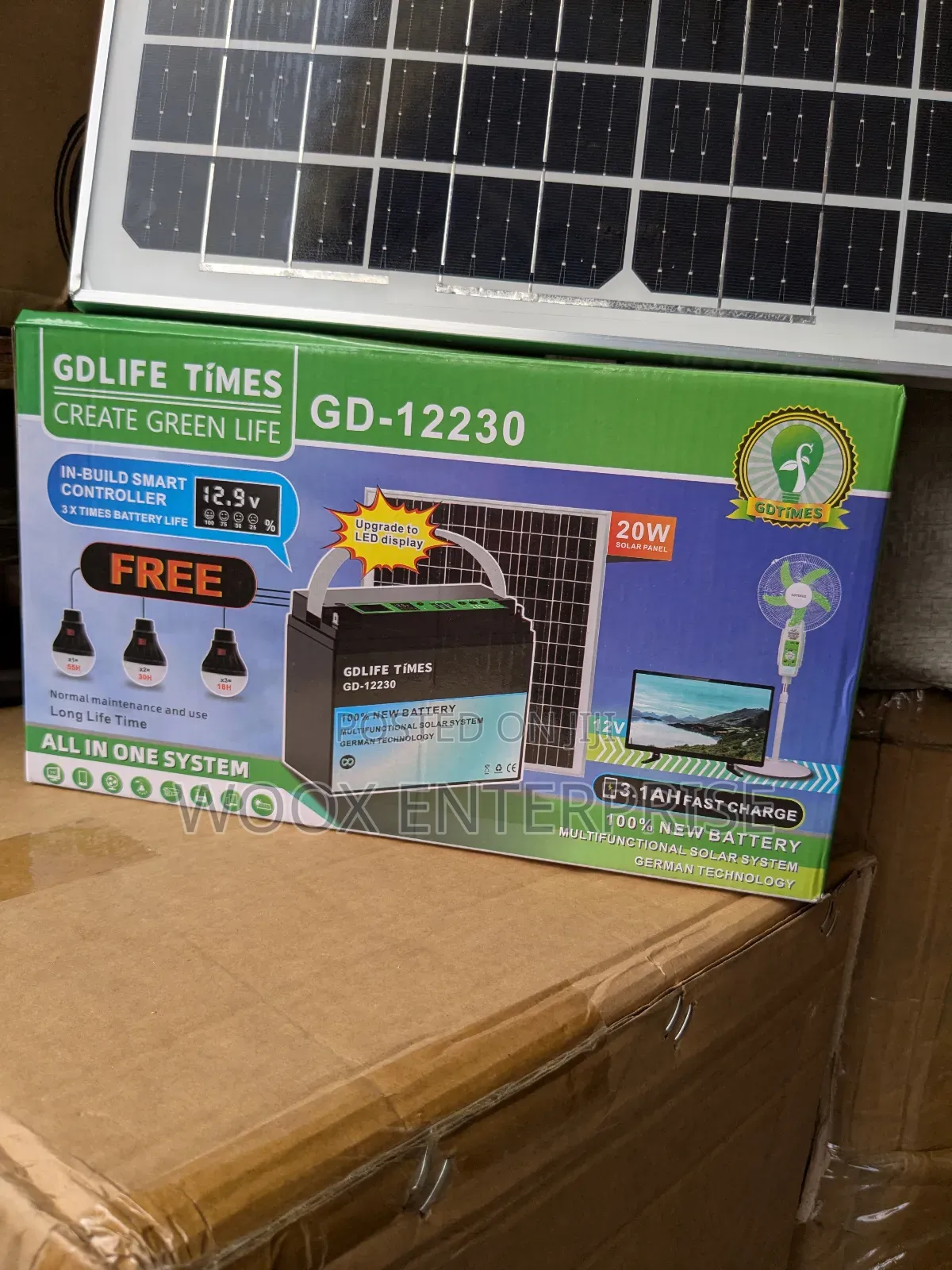 Solar Panel/Battery and 3 Bulb (3 in 1)