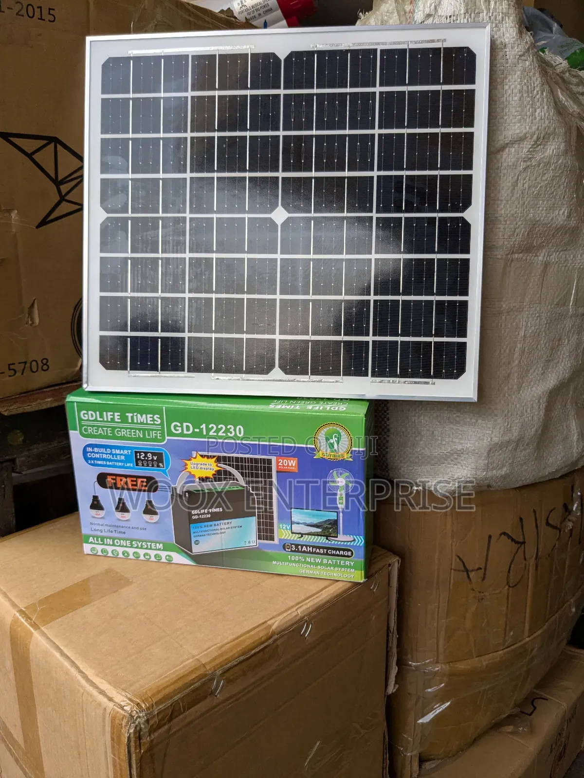 Solar Panel/Battery and 3 Bulb (3 in 1)
