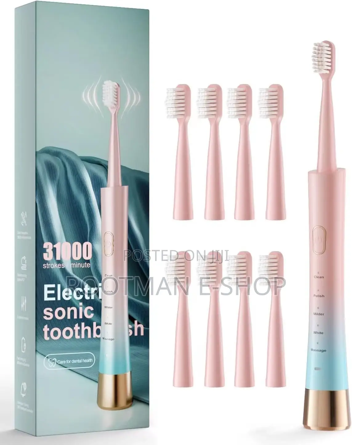 Waterproof Electric Toothbrush, 2-hour Fast Charger, 5 Modes