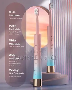 Waterproof Electric Toothbrush, 2-hour Fast Charger, 5 Modes