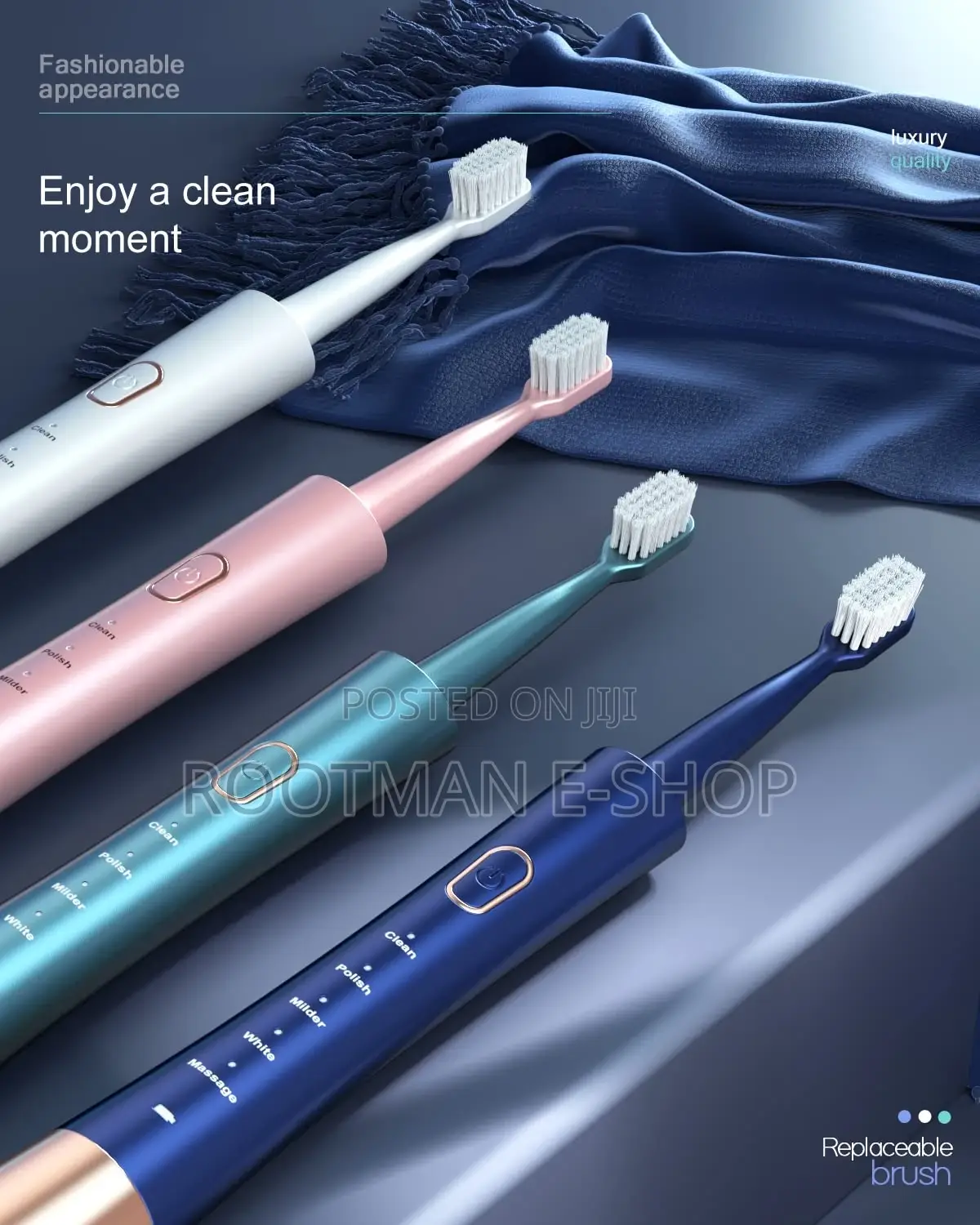 Waterproof Electric Toothbrush, 2-hour Fast Charger, 5 Modes