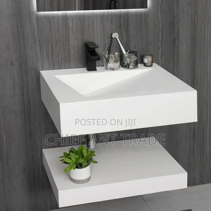 Marble Basin With Touchscreen Mirror. 60cm. Ydb-60
