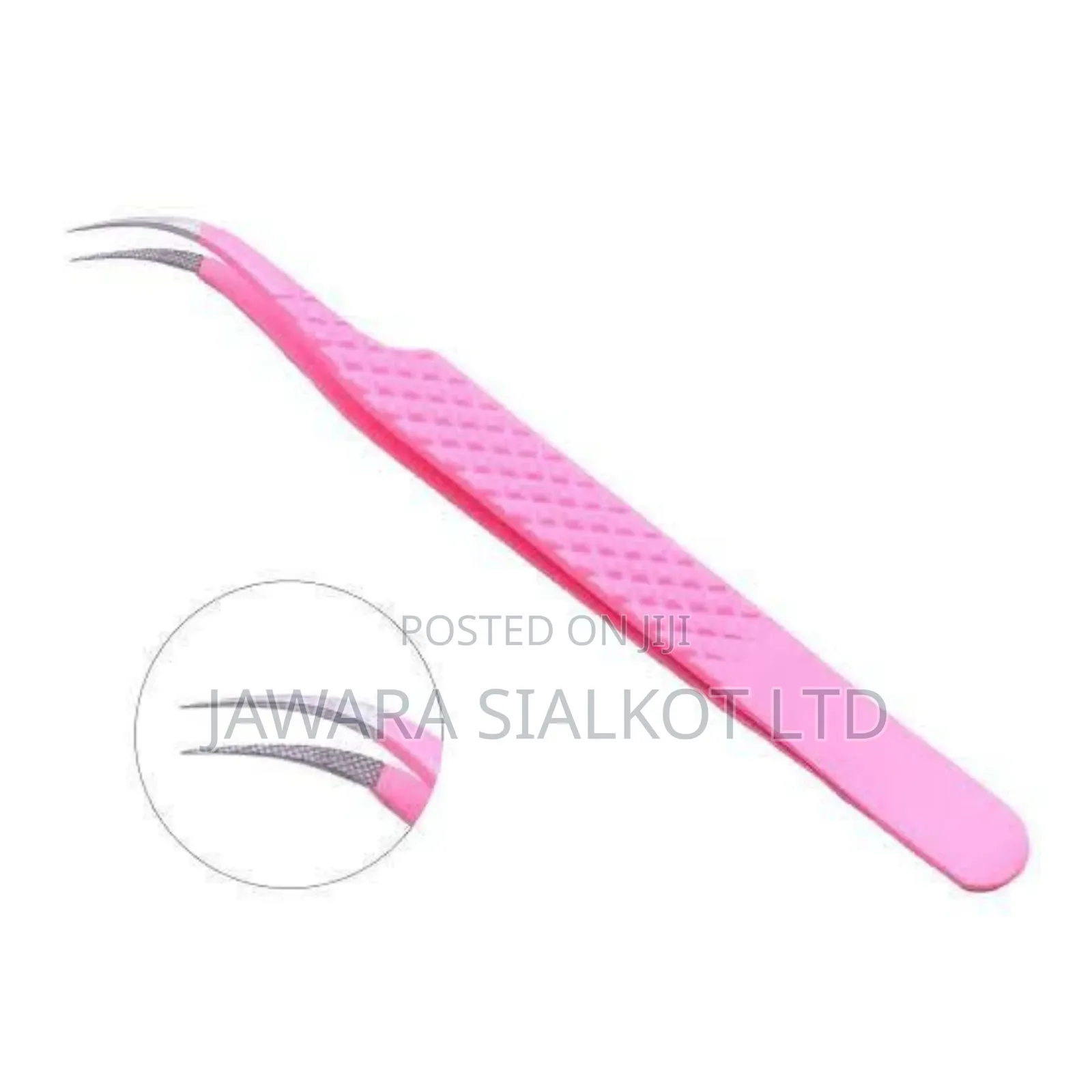 Fiber Tip Eye Lashes Tweezer Powder Coated Stainless Steel
