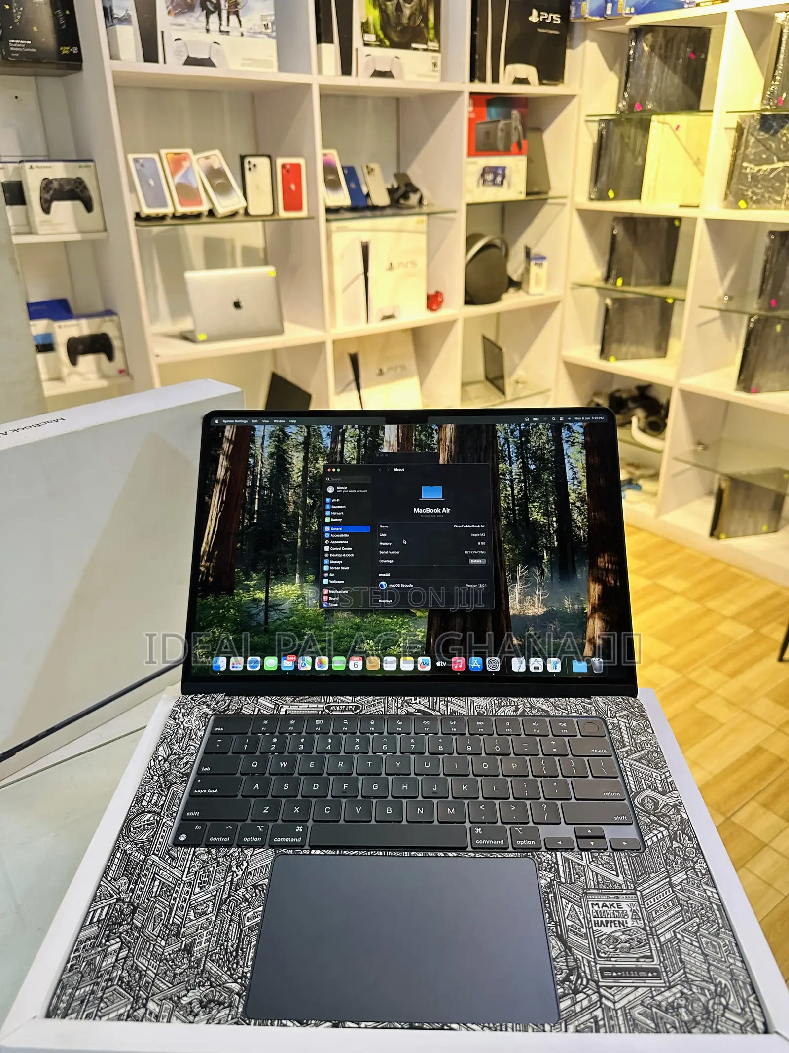New Laptop Apple MacBook Air 2024 M3 15-Inch 8GB Apple M3 SSD 256GB