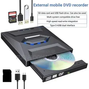 External DVD Rw Cd Writer With USB Hub Card Reader Type C