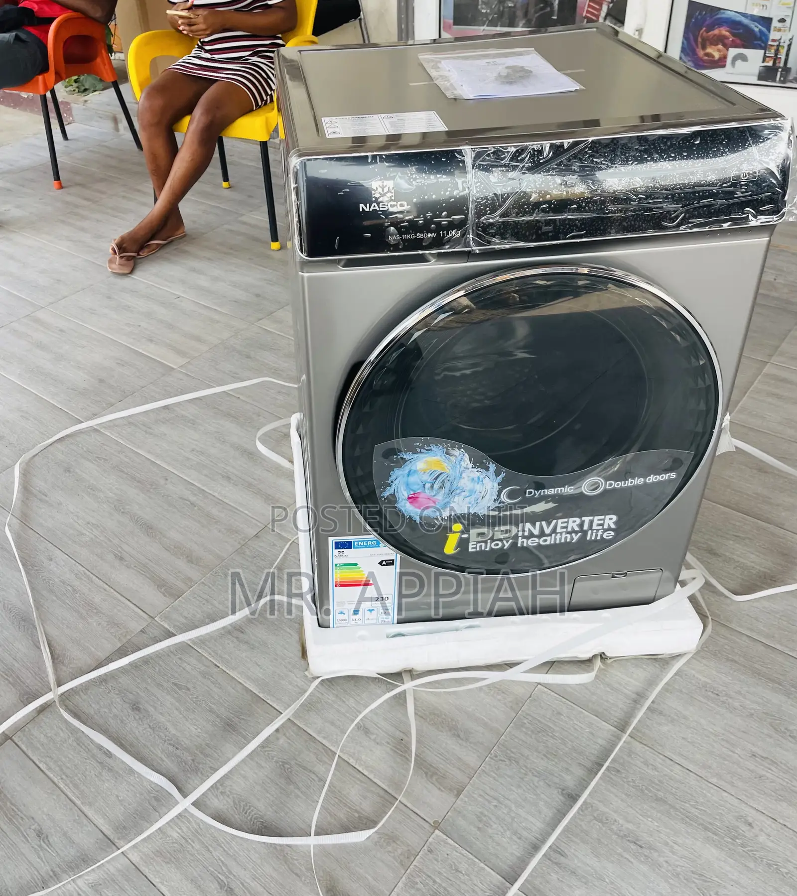 Energy Saving Nasco 11kg Front Load Washing Machine(Gray).
