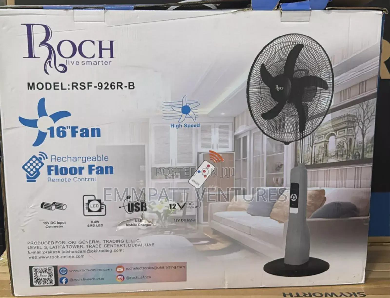 Long Lasting Rechargeable Fan Roch