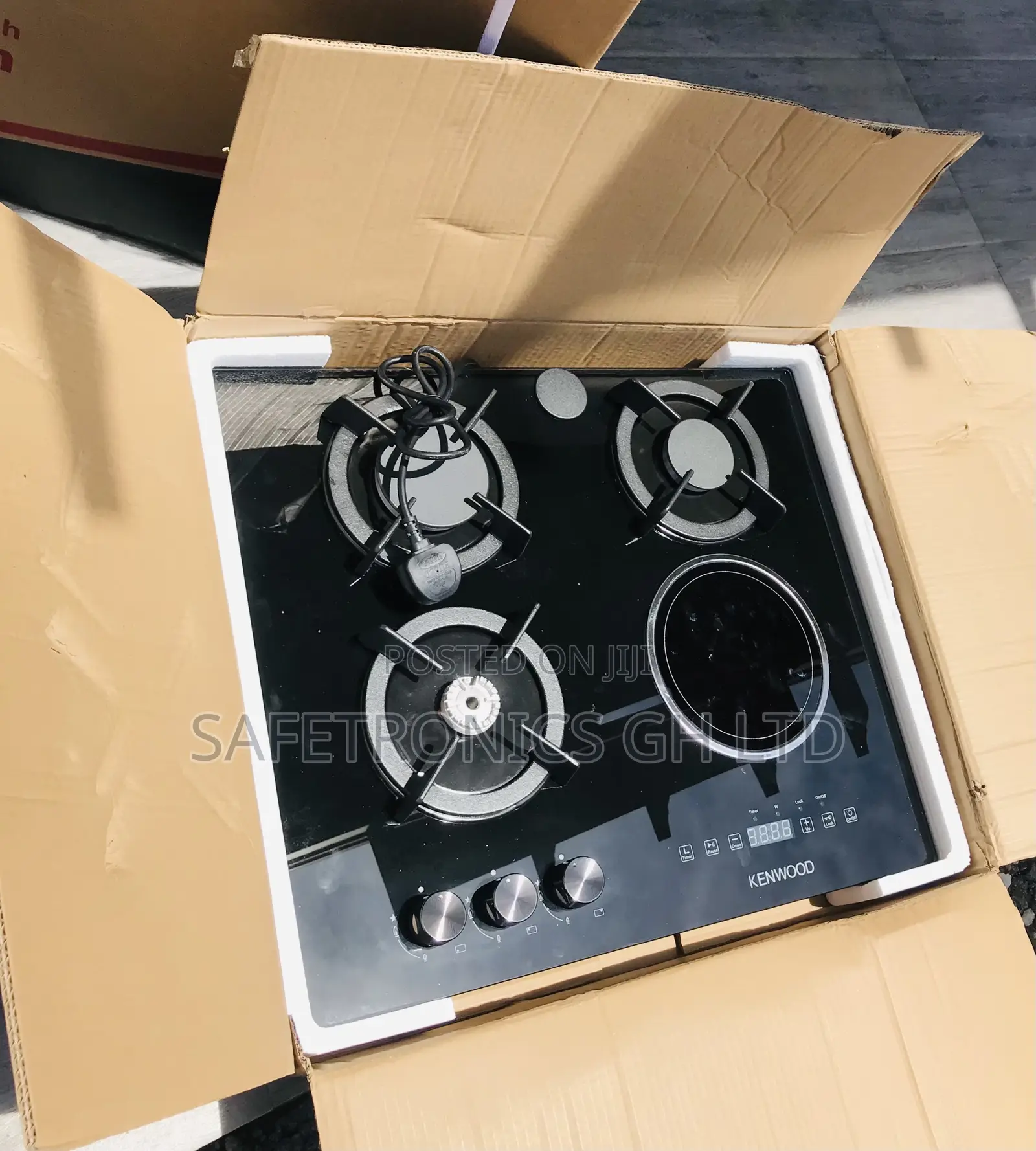 Get New Price for Kenwood 3 Gas1 Electric 60cm Black Glass