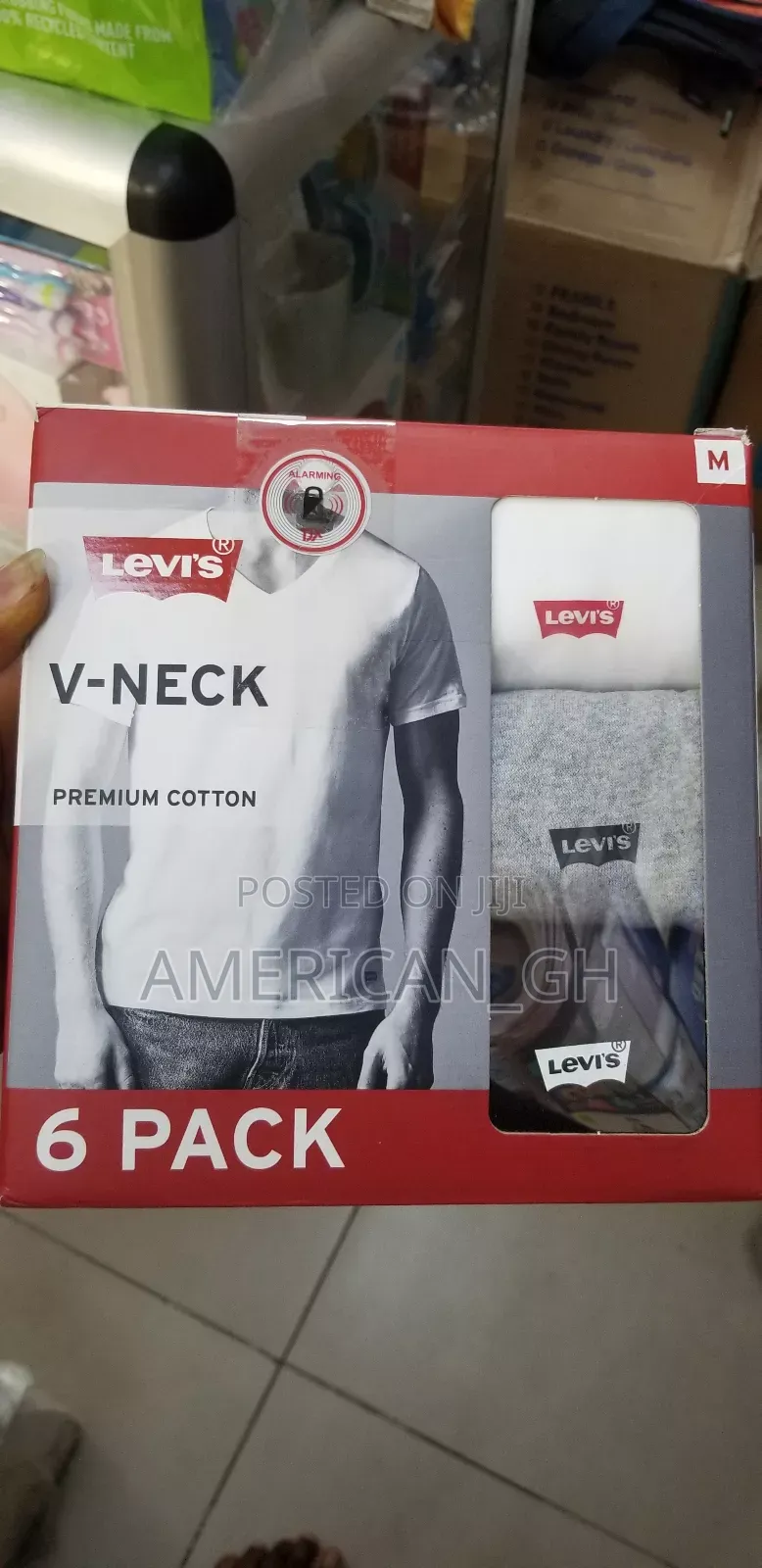 Levi's Premium Cotton v Neck, 6 Pieces(M/Xl)