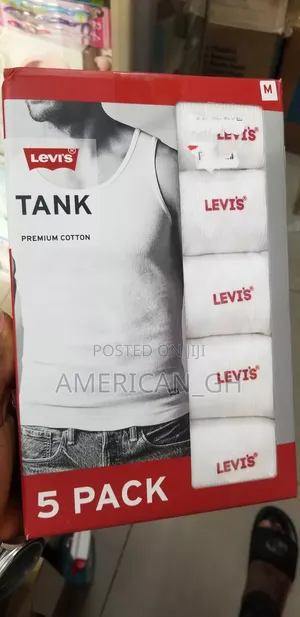 Photo - Levi's Premium Cotton Tank. 5 Pack, (M, L, XL)