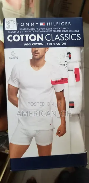 Photo - Tommy Hilfiger 100% Cotton Classic v Neck, 3 Pack (S)