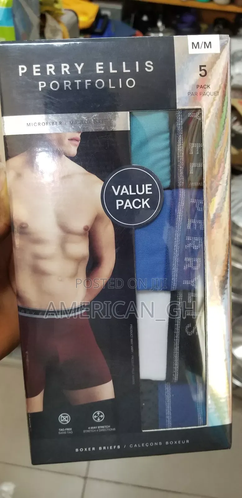 Perry Ellis Boxer Briefs, 5 Pack (M)