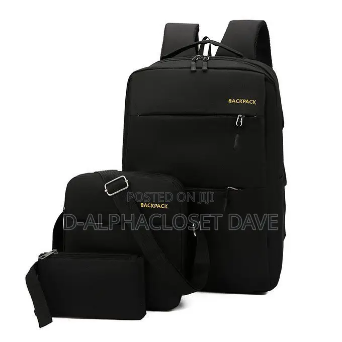 3in1 Laptop Backpack/ School Bag -Black