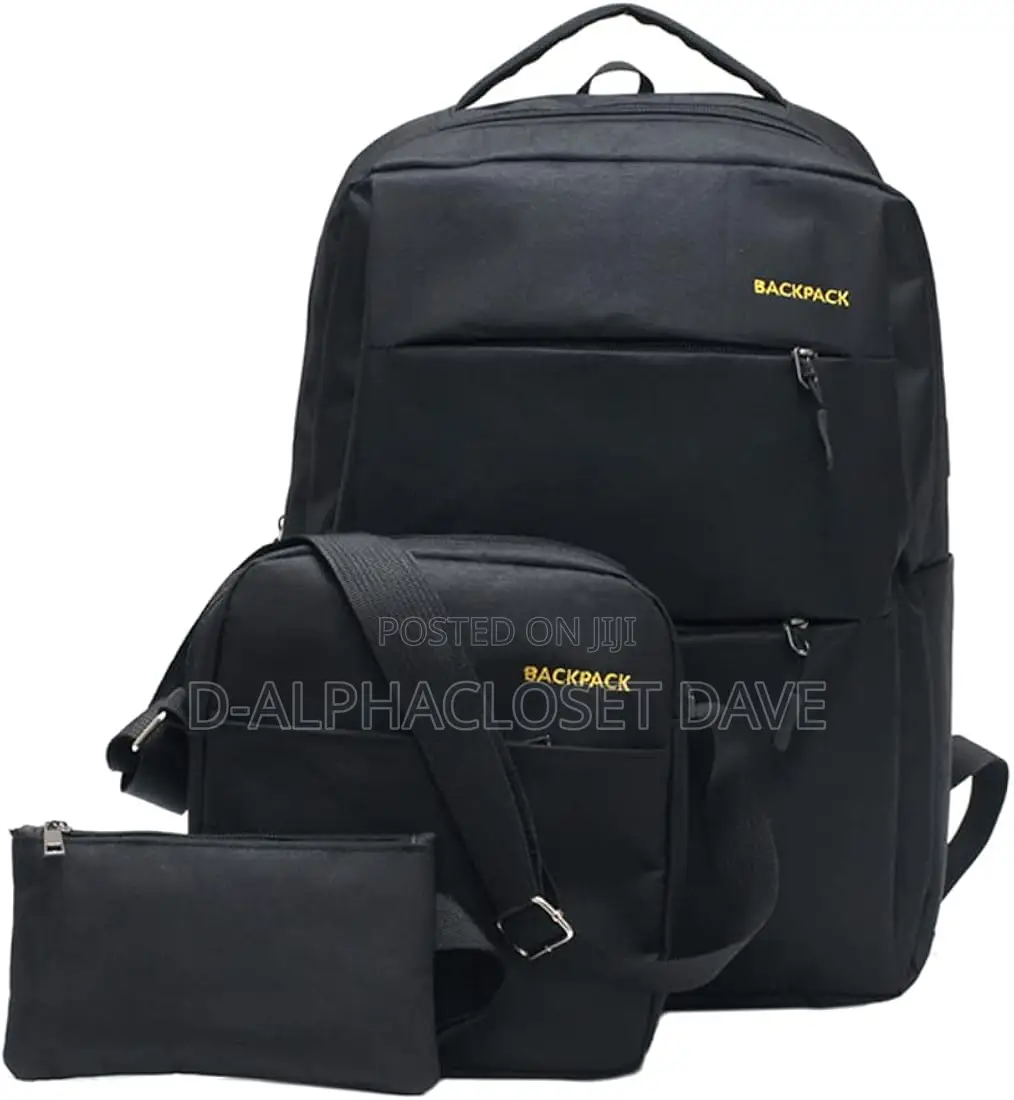 3in1 Laptop Backpack/ School Bag -Black