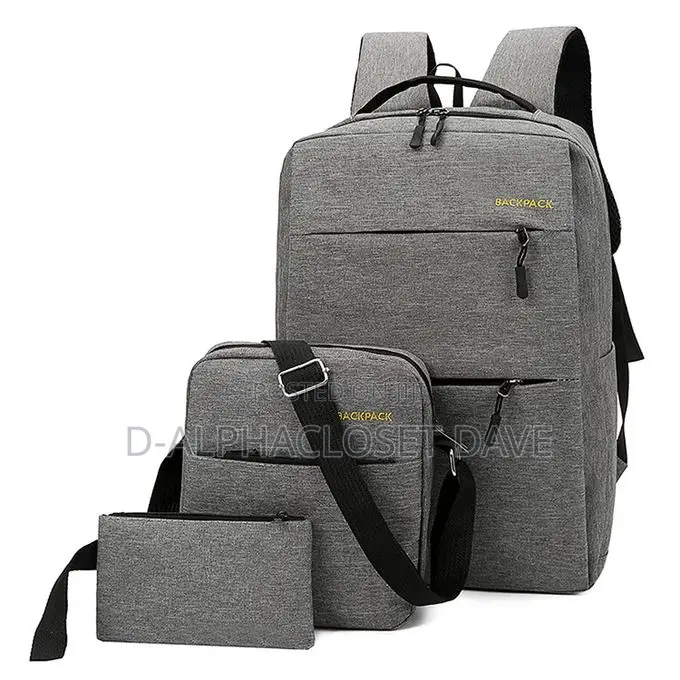 3in1 Laptop Backpack, School Bag - Grey