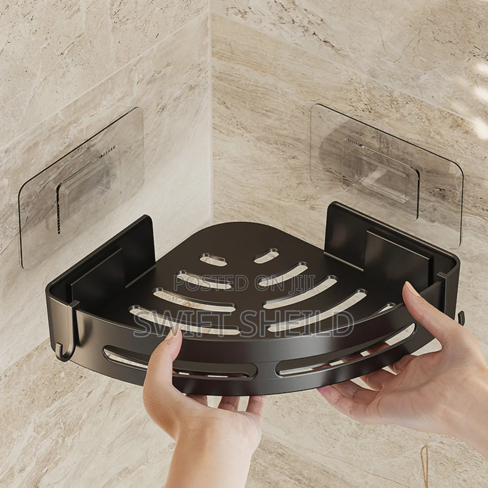 2 Set Corner Bathroom Floating Shelves and Organizer