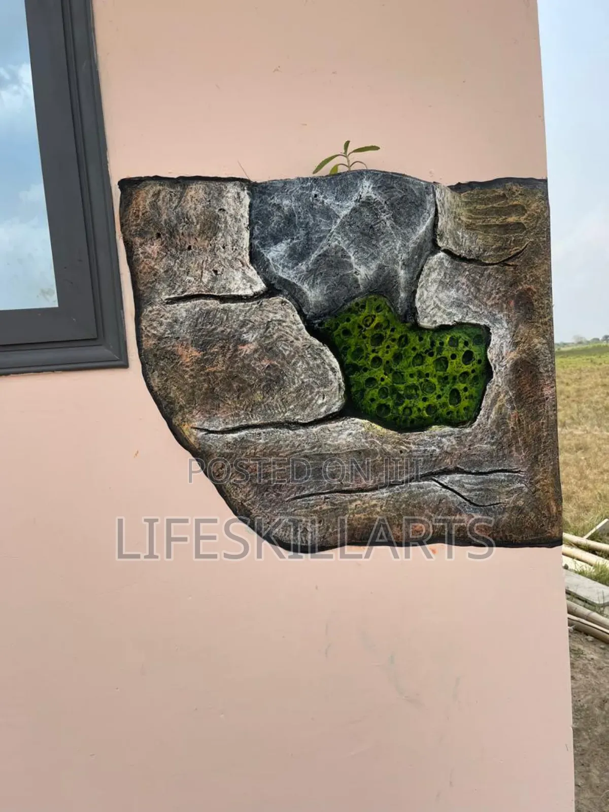 Decorated Flowerpot on Wall
