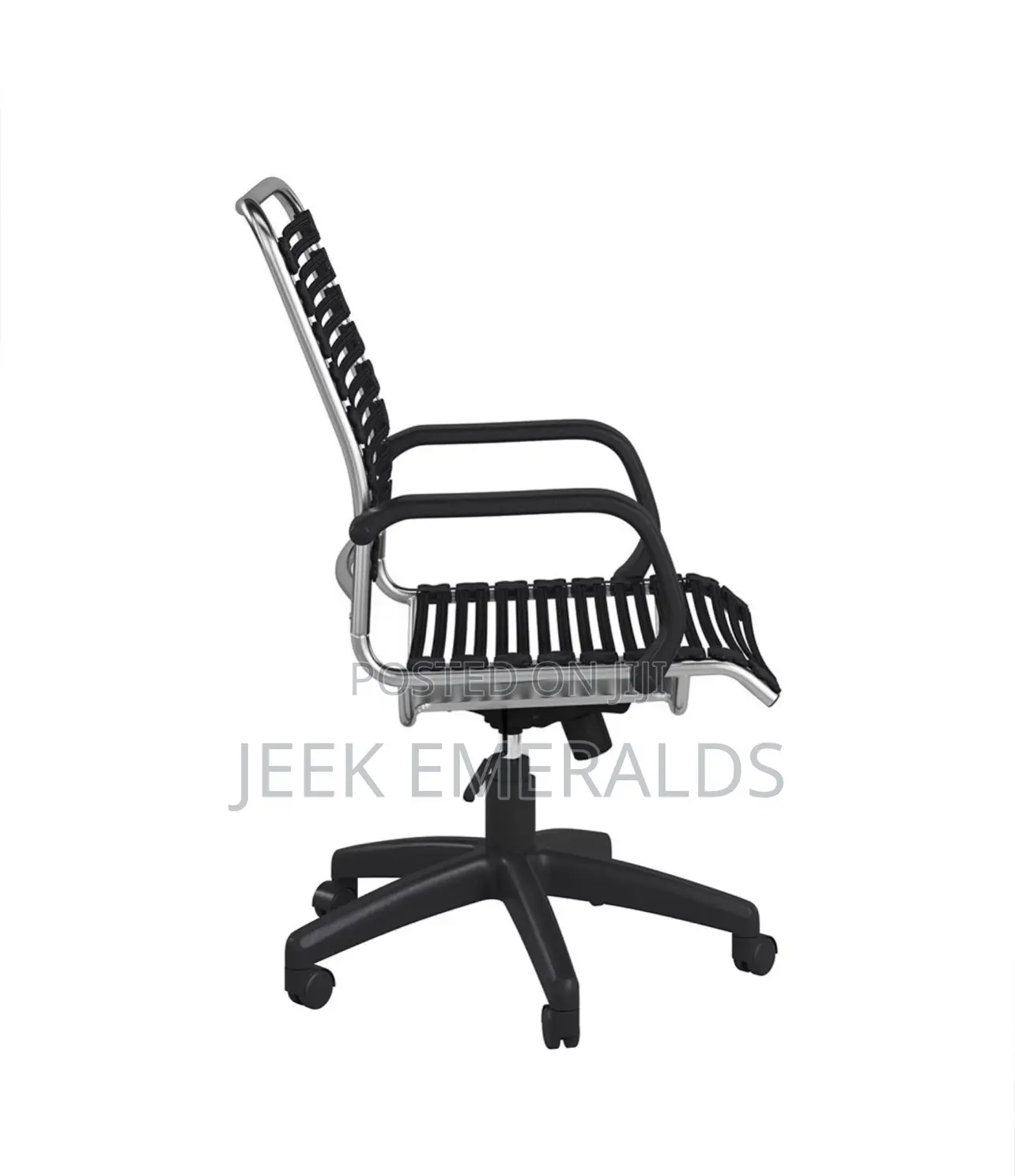 Euro Style Black Bungie Swivel Chair