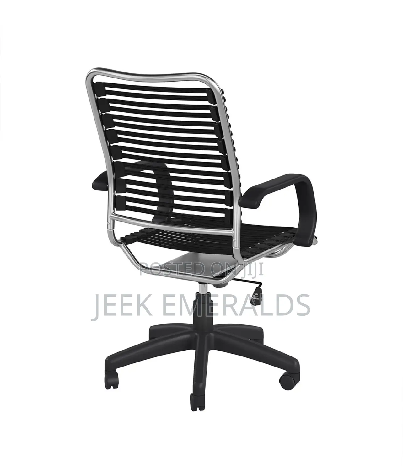 Euro Style Black Bungie Swivel Chair