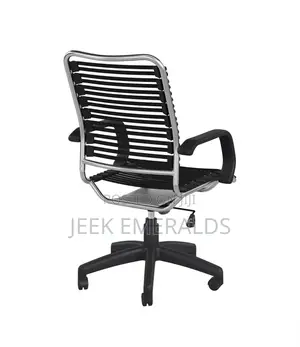 Euro Style Black Bungie Swivel Chair