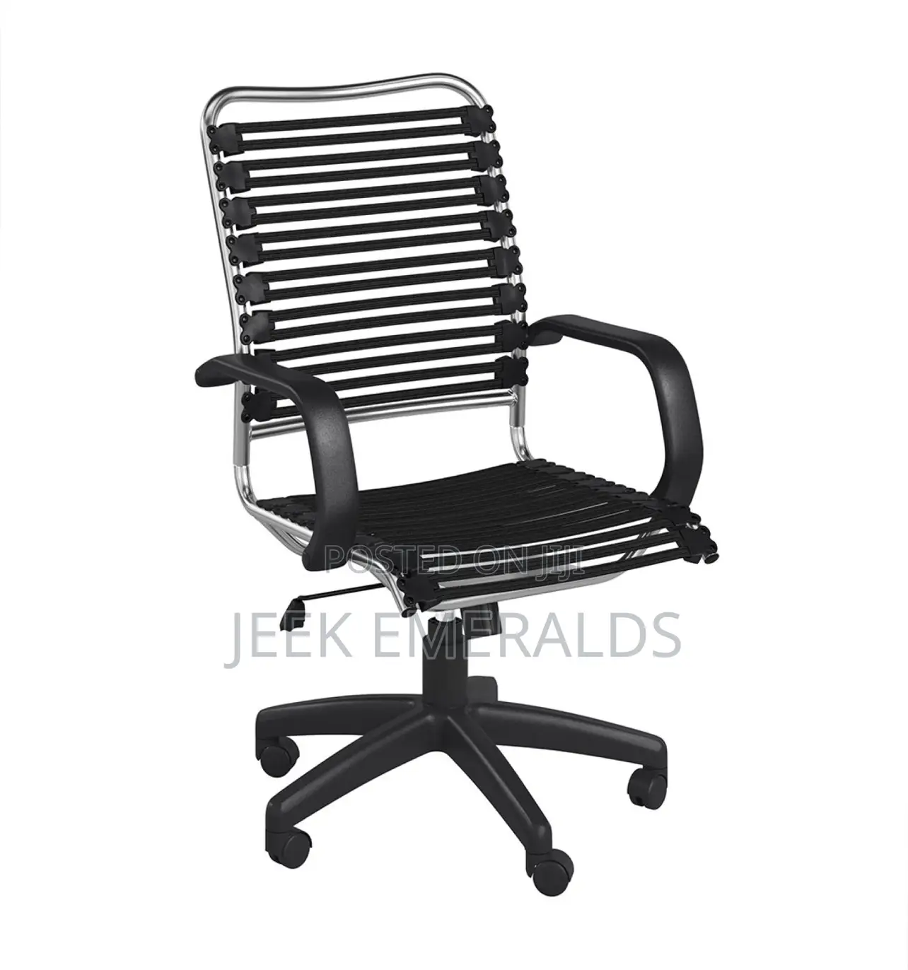 Euro Style Black Bungie Swivel Chair