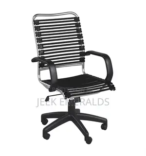 Euro Style Black Bungie Swivel Chair