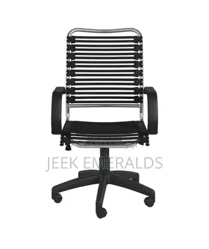 Euro Style Black Bungie Swivel Chair