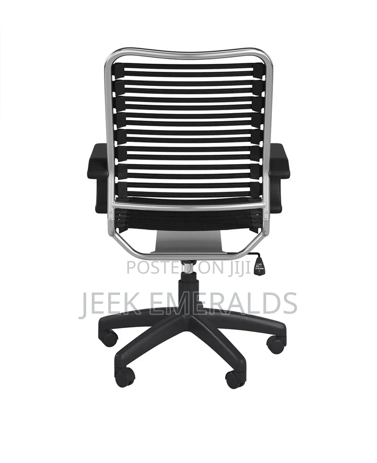 Euro Style Black Bungie Swivel Chair