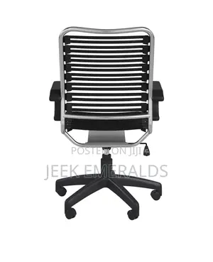 Euro Style Black Bungie Swivel Chair