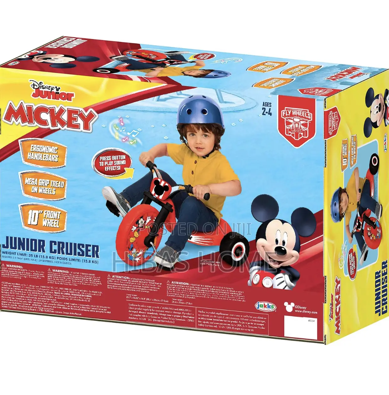 Mickey Mouse Fly Wheels Junior Cruiser Tricycle Music Sound