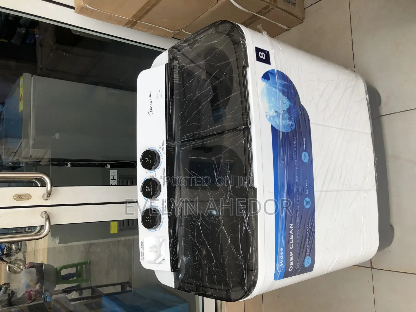Midea 8 Kg Washing Machine Semi Automatic Top Load Twin Top