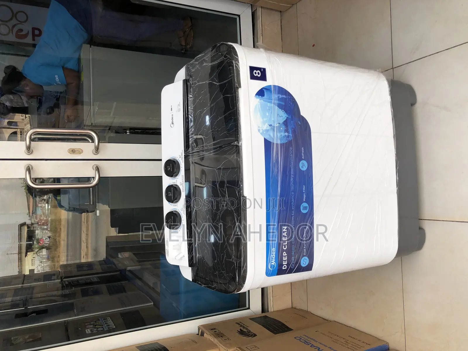 Midea 8 Kg Washing Machine Semi Automatic Top Load Twin Top