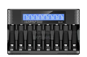 8 PCS Aa LCD Smart Rechargeable Battery Charger