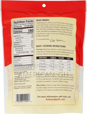 Bob's Red Mill Organic Creamy of Wheat Hot Cereal, 680g