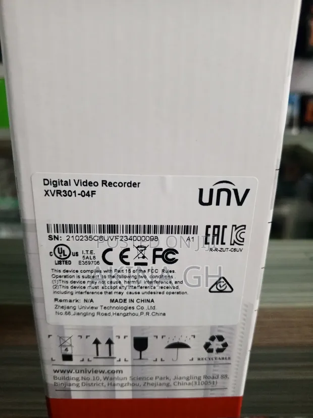 Uniview Unv 4ch DVR 2mp Xvr301-04p 2