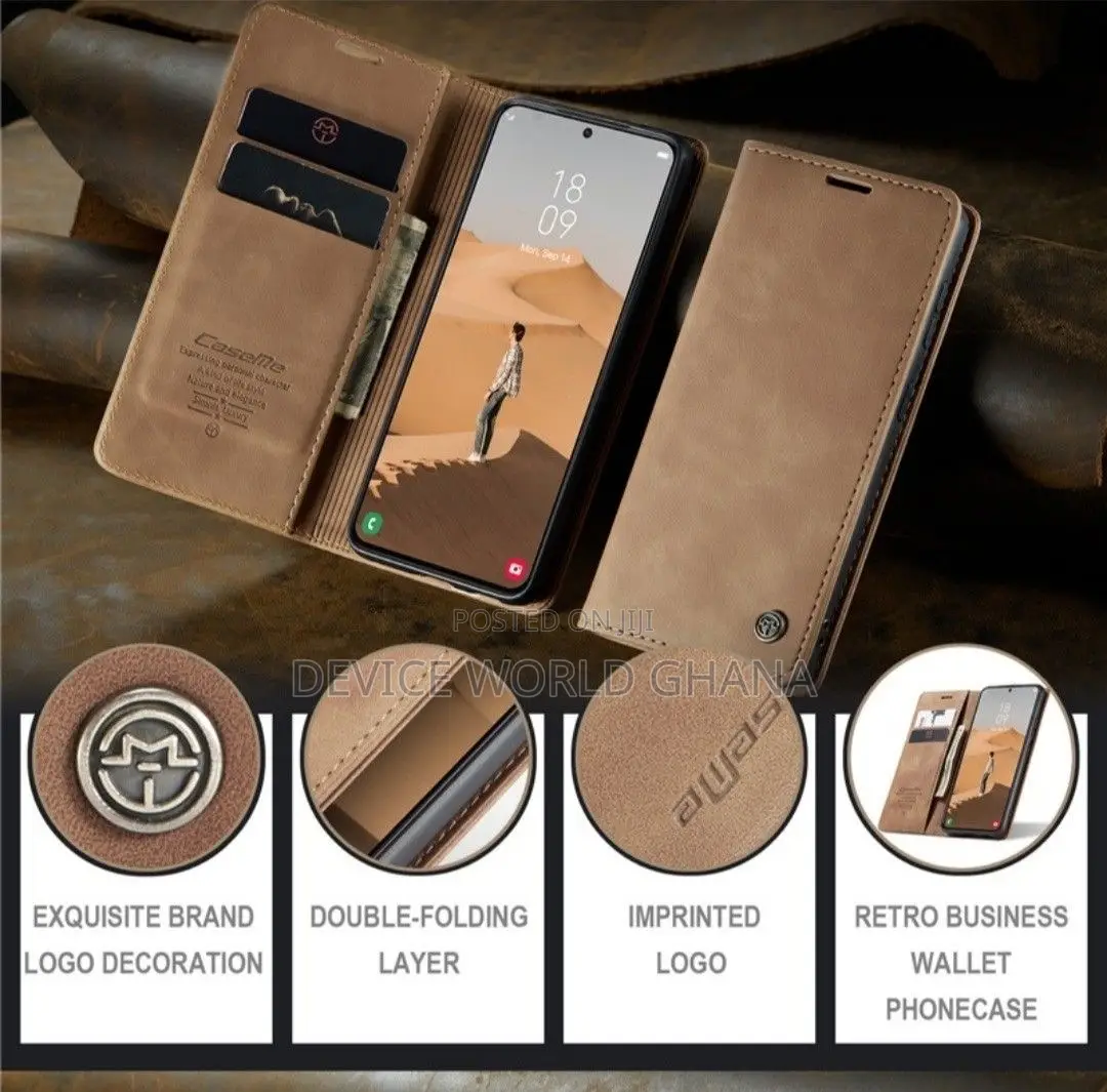 Nn Caseme Leather Flip Case for Samsung S24fe S23fe S21fe