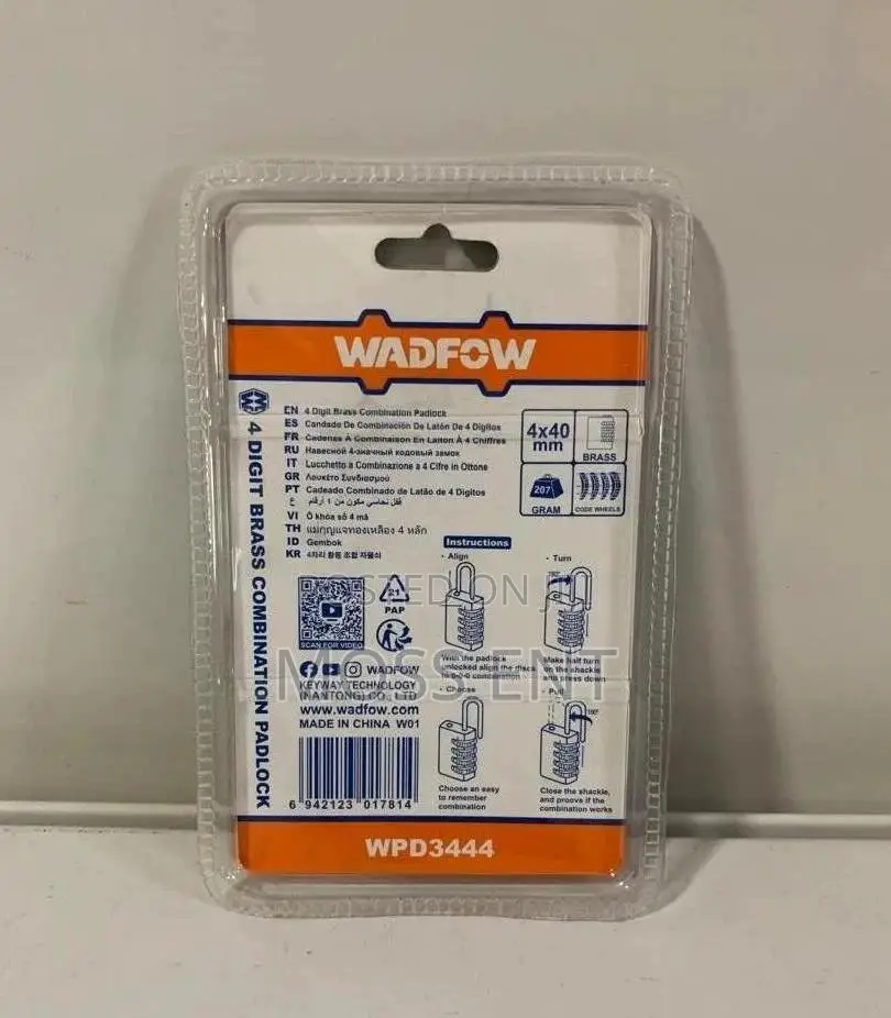 4 Digit Brass Combination Padlock - Wpd3444