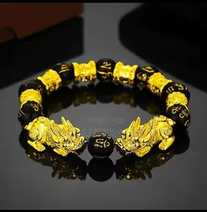 Photo - Good Luck Tibetan Buddhism Obsidian Stone Beads Bracelet