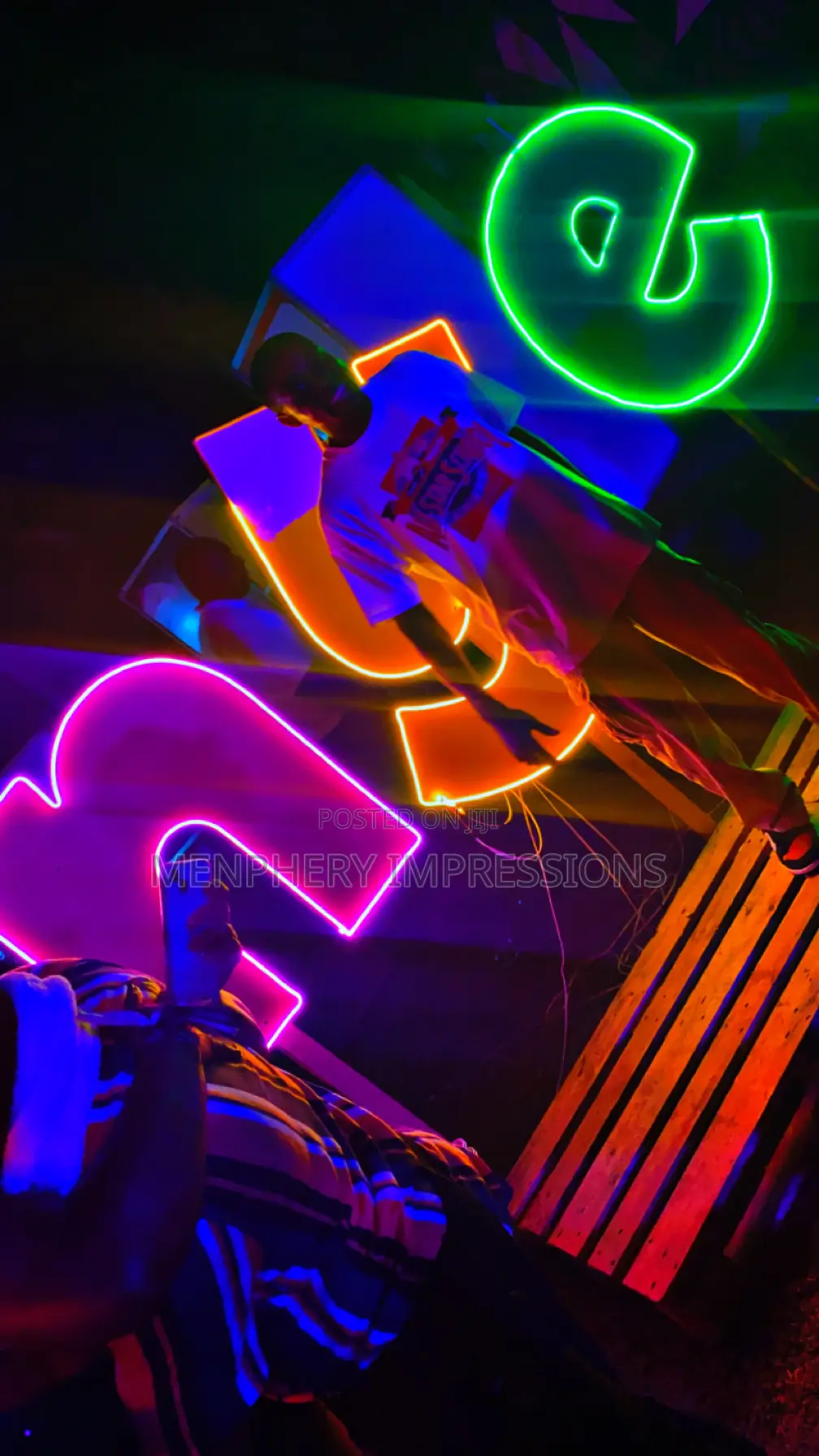 Neon Lightning Letters