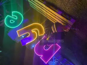Neon Lightning Letters