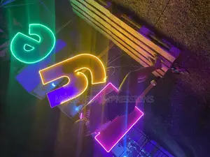 Neon Lightning Letters