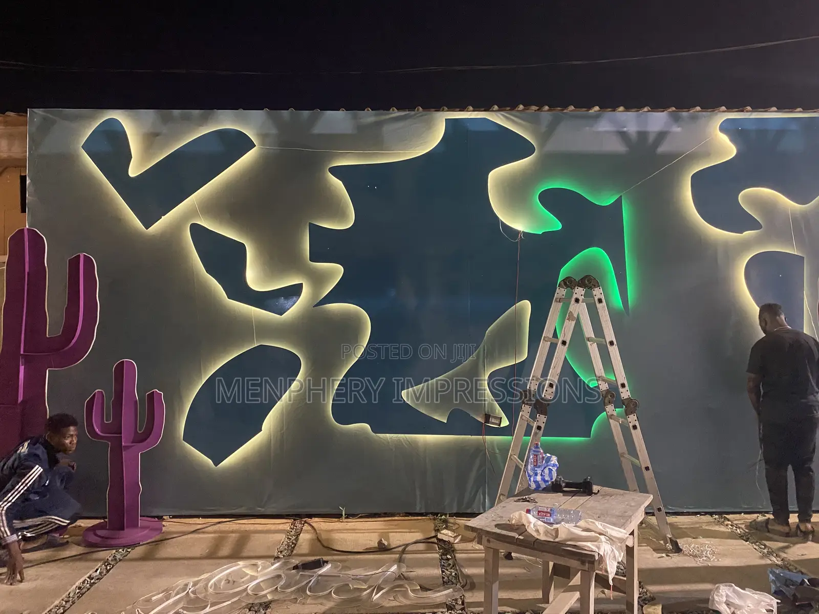 Backdrop Lightning Sign Event