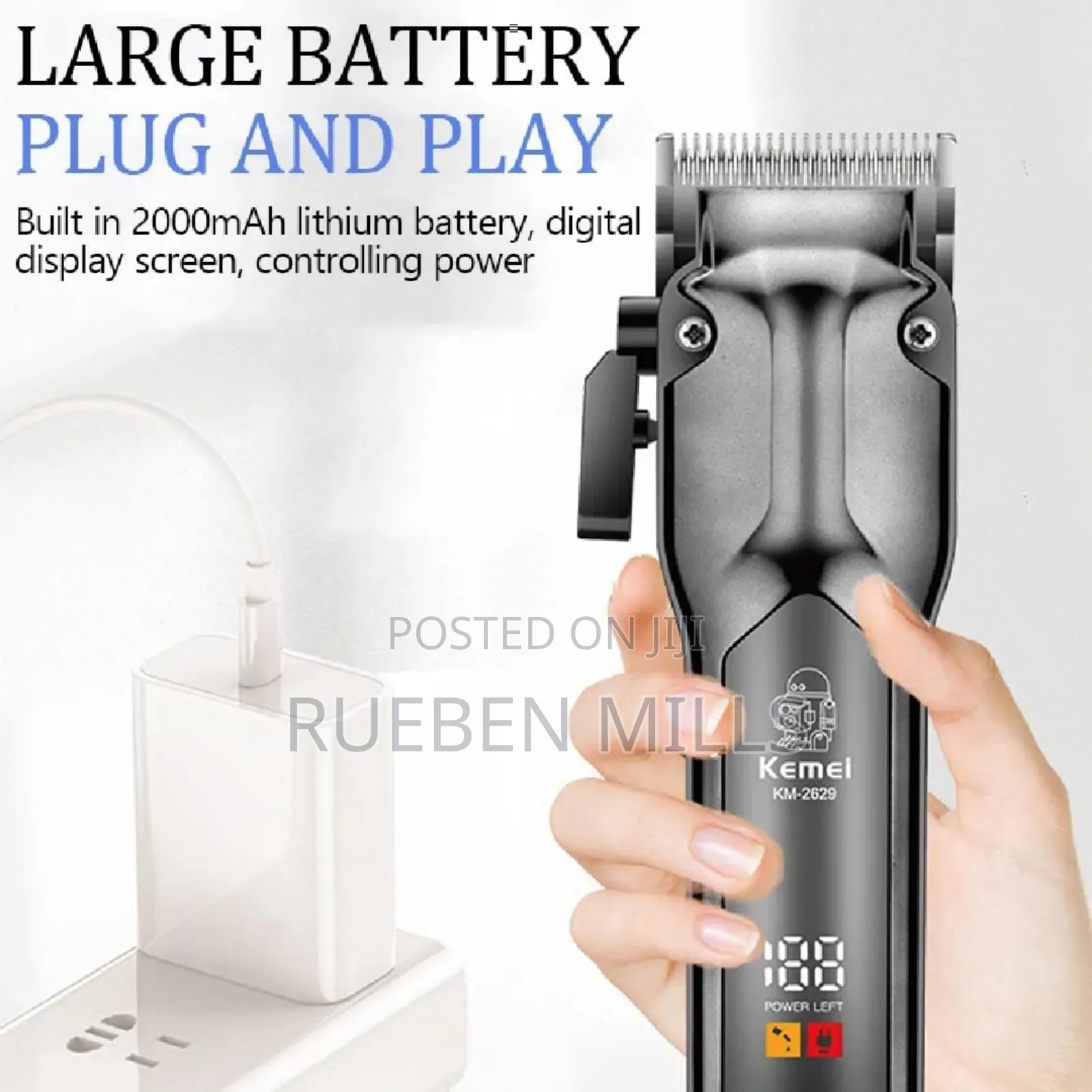 Low Noise Kemei KM-2629 Cordless Salon Barbering Machine