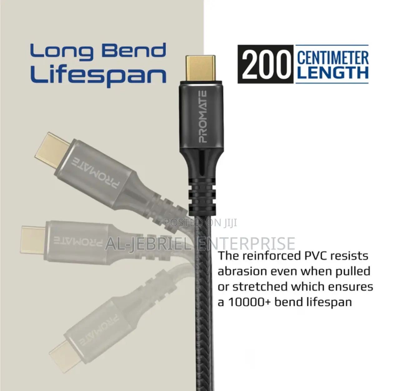 Promate Powerbolt 240W Power Delivery USB-C to USB-C Cable